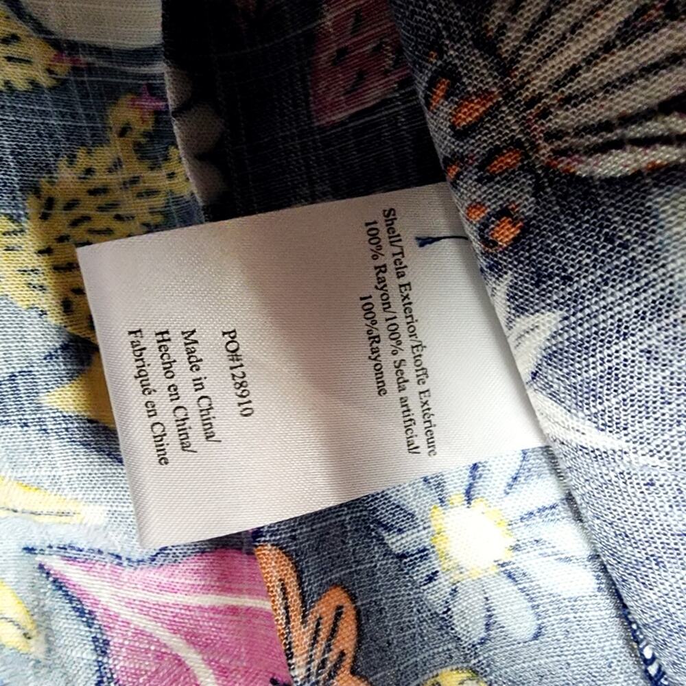 ModCloth Best Is Yet To Come Graphic Print V-Neck Wrap Top Navy Blue XS NWT - Picture 9 of 10
